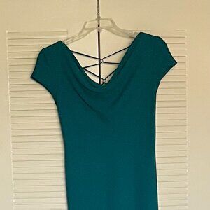 S.L. Fashions Petite Deep Teal Knee-Length Cocktail Dress